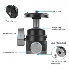 Шарнирная головка резьба 1/4 и 3/8 для штативов – Puluz PU3075B