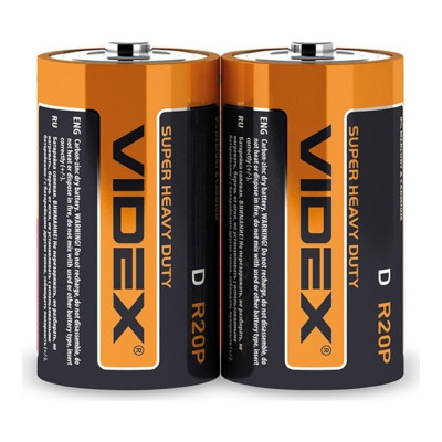 Батарейка солевая Videx R2OP/D 2шт shrink
