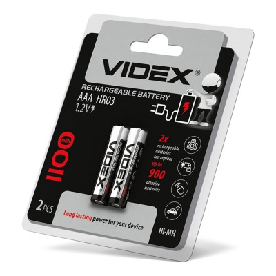 Аккумуляторы Videx HR03/AAA 1100mAh double blister/2шт