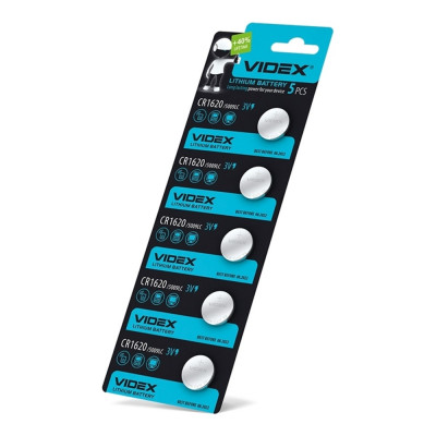 Батарейка литиевая Videx CR1620 5шт blister card