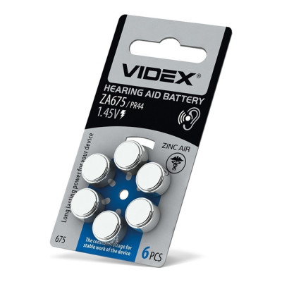Батарейка воздушно цинковая Videx ZA675 (PR44) blister 6