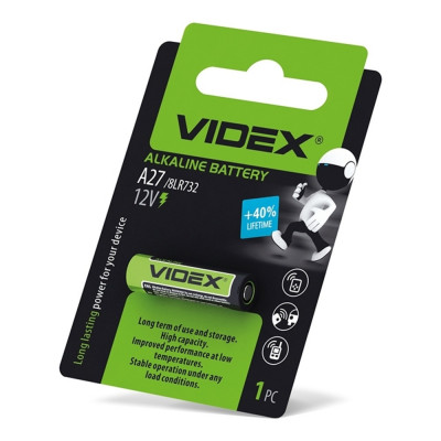 Батарейка щелочная Videx А27 1шт blister card