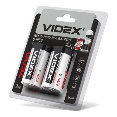 Аккумуляторы Videx HR20/D 7500mAh double blister/2шт