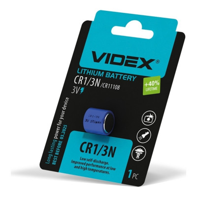 Батарейка литиевая Videx CR1/3N 1шт blister