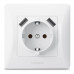 Розетка одинарная с заземлением и 2USB белая Videx binera