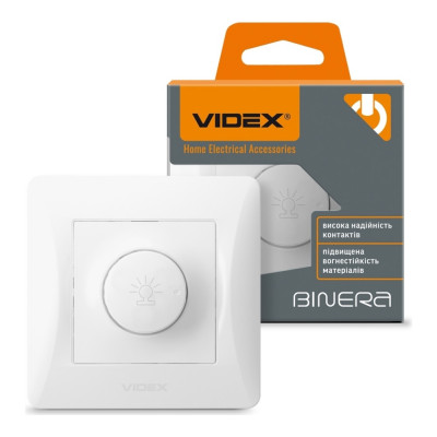 Диммер 600Вт белый Videx binera