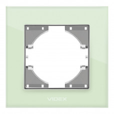 Рамка зеленое стекло  одинарная горизонтальная Videx binera