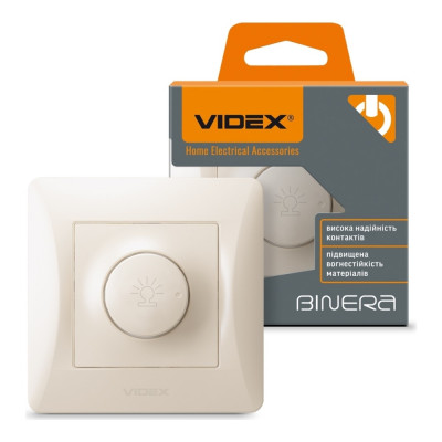 Диммер 600Вт кремовый Videx binera