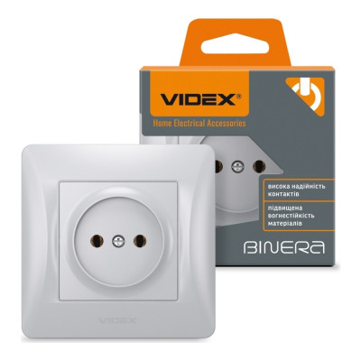 Розетка одинарная серебряный шёлк Videx binera