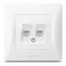 Розетка CAT6+CAT6 двойная компьютерная белая Videx binera