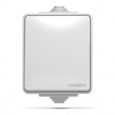 IP65 Выключатель наружный одноклавишный серый Videx binera