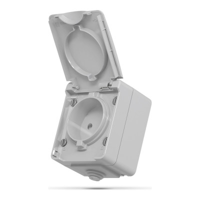 IP65 Розетка наружная одинарная серая Videx binera
