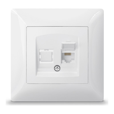 Розетка PC одинарная компьютерная белая Titanum standard
